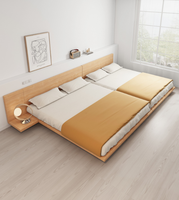 Cadre de Lit Luxe Moderne Grande Taille Mobilier Chambre à Coucher Lit en Bois