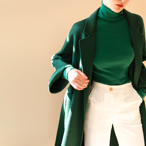 Cappotti di alta qualità in Cashmere solido per le donne elegante di lusso invernale fatto a mano lungo personalizzato cappotto di lana - Product Image 2