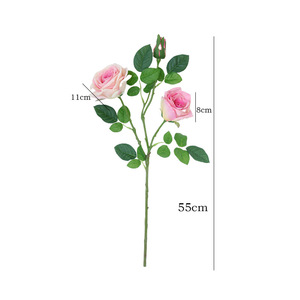Flor de Rosa Artificial, Flor de Seda de Alta Simulación, Color Rosa Champán, Decoración para el Hogar, Accesorio para Bodas - Product Image 5