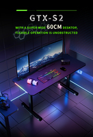 Vente en gros usine, Meilleures ventes : Bureau gaming réglable en hauteur, Table PC noire, Moderne, avec éclairage RGB, pour bureau à domicile et chambre