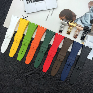 Correa de Reloj de Silicona Compatible con <span class=keywords><strong>Audemars</strong></span>, Correa de Reloj de 27 mm, Correa de Reloj Tipo P, Brazalete para Hombre con Hebilla de Mariposa - Product Image 2