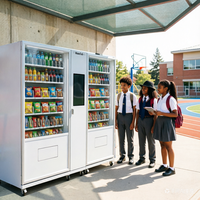 Distributeur automatique de snacks intelligent pour immeuble de bureaux avec gestion par application mobile et couleur de meuble personnalisable