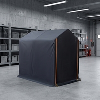 Tente de garage extérieure durable pour voiture, toit plat, en PE, imperméable, pour vélos, motos, abri de jardin, gris