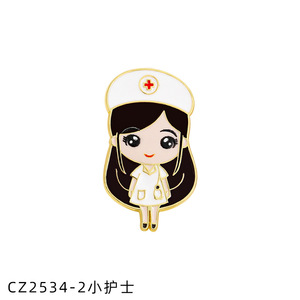 Distintivo di consapevolezza della salute medica del fumetto infermiere medico regalo organo cervello di emergenza aereo medicina <span class=keywords><strong>EMT</strong></span> smalto pin - Product Image 3