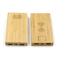 Estación de Carga Portátil Inalámbrica de Bambú y ABS Personalizada, YB-12, 10000mAh, 22.5W, Carga Súper Rápida, Batería de Litio-Polímero