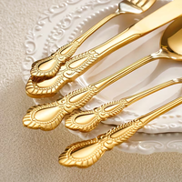 Ensemble de couverts de luxe royal moderne pour restaurants et mariages, couteaux, fourchettes et cuillères en acier inoxydable