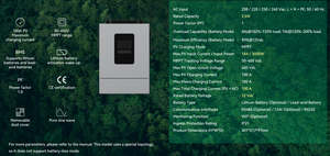 อินเวอร์เตอร์พลังงานแสงอาทิตย์แบบไฮบริด Sunphase SI100 2.0kW 220V - 240V คลื่นไซน์บริสุทธิ์ สำหรับระบบออฟกริด พร้อมแบตเตอรี่ 12V สำหรับจ่ายไฟ SI - Product Image 4