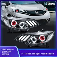 Kit de phares LED à lentille de projecteur style Demon Eyes 2 pour Honda Fit GK5 Jazz 2014-2020