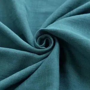 High Quality 100% Polyester High Density Slub Linen Fabric For T-shirt Dress Garment Comfortable