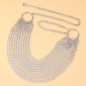 Multi Layered Chunky <b>Chain</b> Waist <b>Chain</b> <b>Gold</b> Metal Tassel Decorative <b>Belt</b> For Women Dresses Shirts Suits - Product Image 4