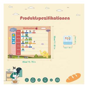 Wöchentlicher Planer für Kinder Montessori-Magnet tafel im niedlichen Design mit Magneten und Stift-Lernspielen ab 3 Jahren - Product Image 6