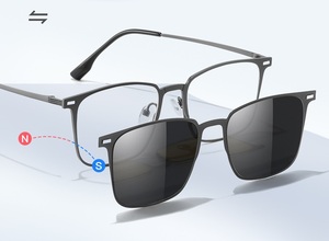 2024 al por mayor marco cuadrado <span class=keywords><strong>de</strong></span> metal Anti Luz Azul 2 en 1 conducción nocturna clip polarizado amarillo en gafas <span class=keywords><strong>de</strong></span> sol para hombres - Product Image 6