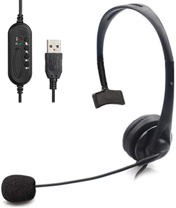 Tai Nghe <span class=keywords><strong>USB</strong></span> Monaural Có Micrô Tai Nghe Máy Tính Có Chức Năng Khử Tiếng Ồn - Product Image 4
