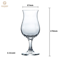 Verre à eau multifonction à tige courte, verre à bière, gobelet à jus pour banquet, verre de dégustation 311 ml 10,5 oz