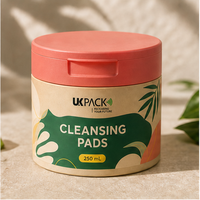 Pots en plastique PP pour gommage corporel avec couvercle à clapet, pince à épiler, cuillère, personnalisables, 250 ml, pour tonique facial, démaquillant, cotons démaquillants