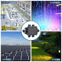 Boîte de jonction étanche IP68 à 6 voies pour câbles électriques basse tension, avec joint en silicone et remplissage en plastique PA66