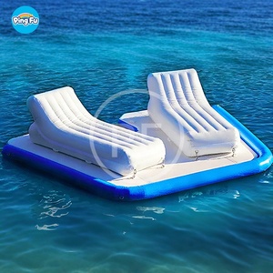 Îlot de salon flottant gonflable personnalisé avec chaises Salon flottant gonflable avec chaises Jouets flottants pour les fêtes aquatiques et les centres de villégiature - Product Image 3