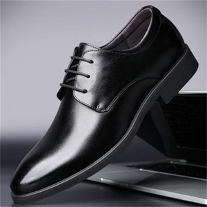 Chaussures en cuir formelles pour hommes, style britannique, à semelle souple, avec rehausseur intégré, style décontracté, peuvent être utilisées comme chaussures habillées - Product Image 4