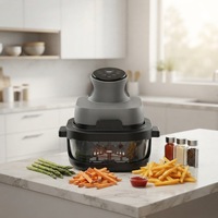 Nouvelle Friteuse à Air OEM en Gros Personnalisée, Capacité Composée 5.5L, avec Verre Résistant à la Chaleur 1.5L, OEM ODM pour Cuisine Intérieure