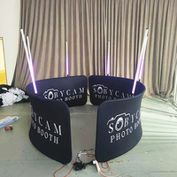 Portable 360 Photo Booth Toile de Fond Led Lumières Alimenté Par Batterie Changement De Couleur Led Lumière Pour Cabine Photo 360 2022