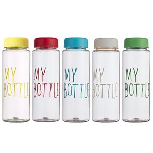 BPA Free Transparent Plastic Water Bottle, My Bottle <b>Reusable</b> Drink Bottle <b>with</b> Colorful <b>Lid</b>, for School, Gym, - Product Image 1