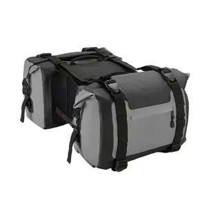 热销可拆卸50L黑色防水油布防水软包摩托车摩托行李包