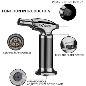 Encendedor de cocina de Chef culinario de llama ajustable, encendedor de cocina con bloqueo de seguridad, función de soplete, encendedor de cocina recargable - Product Image 6