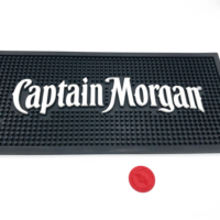 Capitaine Morgan = Tapis de bar en PVC personnalisés de qualité supérieure pour cadeau promotionnel de bar à bière avec votre logo