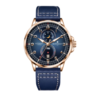 Montre automatique pour homme, montre mécanique MTJ-5204 46 mm, Automatikuhr, 3 BAR, résistante à l'eau, bracelet en cuir, montre pour homme