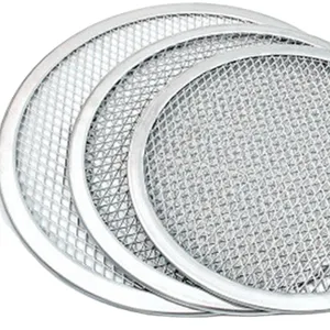 2023 Hot Sale Aluminum Alloy Mesh Pizza Screen Perforated Pizza Tray For Kitchen