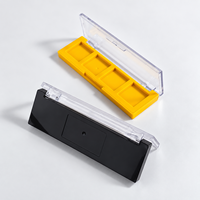 Palette de fards à paupières rectangulaire transparente carrée 4 couleurs vide, conteneur OEM, logo personnalisé, vente directe d'usine pour fards à paupières