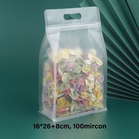 Sac à fond plat de farine de tapioca imprimé sur mesure amidon de maïs transparent Pe pochette debout farine de blé emballage alimentaire sac zip-lock