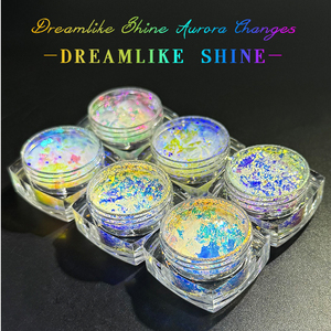 Poudre de pigment chromé effet opale cristal Aurora, paillettes irisées changeantes de couleur pour la décoration des ongles en gel - Product Image 5