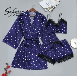 SFY-Y973 Nouveauté Vente en gros Pyjamas confortables pour femmes 3 pièces Grande taille Imprimé Vêtements de maison Pyjamas décontractés pour femmes Pyjamas érotiques - Product Image 5