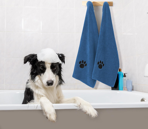 Serviettes pour chiens en gros pour sécher les animaux de compagnie, 4 couleurs, absorbantes, 100 % coton, 2 tailles, kit de bain pour chiens, personnalisable - Product Image 4