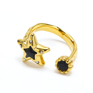 Joyería de comercio exterior transfronterizo Europa y los Estados Unidos personalidad estilo retro inserción circón pentagrama anillo <span class=keywords><strong>tit</strong></span> femenino - Product Image 3