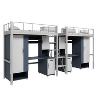 Lit et bureau combinés en acier épaissi sur mesure pour dortoirs universitaires, appartements, chambres à coucher, design moderne pour usage scolaire