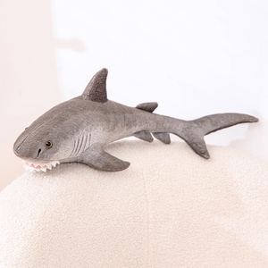 Juguetes de Peluche de Tiburón Gris al por Mayor, Realistas, Bestia Oceánica Feroz de la Vida <span class=keywords><strong>Real</strong></span>, Dientes Afilados, 60 cm, Lindo Peluche de Tiburón Grande - Product Image 2