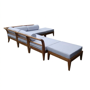 Teak Wood Patio Furniture Outdoor Garden Sectional L <b>Sofa</b> <b>Set</b> Modern Design From Indonesia Manufacturer Furniture Export Product - Product Image 1