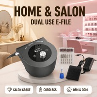 Perceuse à ongles électrique sans fil silencieuse de qualité professionnelle 45000 tr/min avec double écran LCD et contrôle de vitesse de précision
