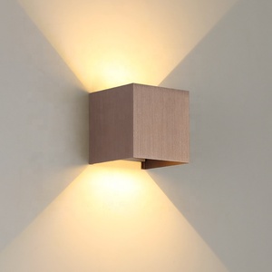 Lampe murale LED en aluminium étanche IP65 brossé 6W 12W blanc chaud CCT <span class=keywords><strong>Cube</strong></span> LED monté en surface pour porche de jardin intérieur extérieur - Product Image 2