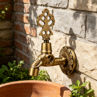 Robinet mural en laiton antique pour extérieur, jardin, balcon, cuisine et machine à laver – Couleurs personnalisables