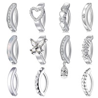 Stok Grosir Siap Kirim & Perhiasan Tindik Pusar Titanium G23 F136 Custom Clicker Belly Ring CZ Dangle Multi Style Pabrik OEM