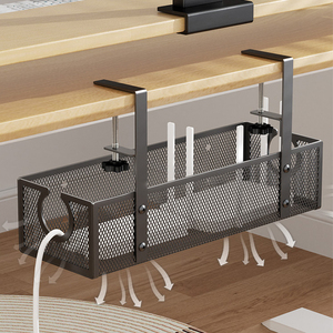 Plateau de <span class=keywords><strong>gestion</strong></span> des câbles sous le bureau Organisateur de câbles de bureau en treillis métallique Support de rangement pour panier pour une <span class=keywords><strong>gestion</strong></span> de bureau pratique - Product Image 4