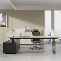 Scrivania Elettrica Regolabile in Altezza su Misura, Ergonomica, in Acciaio Inossidabile, per Ufficio Commerciale, Postazione di Lavoro per Manager
