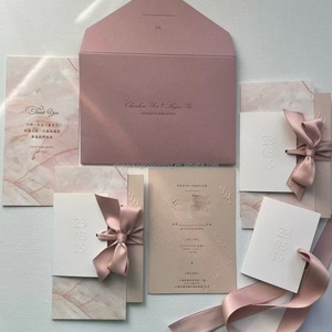 Tarjetas de Invitación de Boda, Tarjeta de Felicitación de Terciopelo, Tarjeta de Invitación de Lujo con Lámina Dorada, Logotipo Personalizado, Regalo de Agradecimiento - Product Image 3