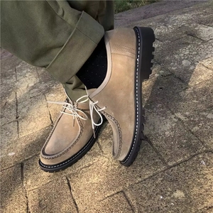 Chaussures pour Hommes Personnalisées Rétro en Daim et Cuir Véritable, à Tige Haute, à Semelle Épaisse, Style Décontracté et de Marche, type Dangaroo Boot, Mocassins Habillés et Derby, Printemps - Product Image 2