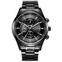 Jam Tangan Pria OEM Baru Mewah Tali Baja Anti Karat Diameter 40mm Quartz Kalender Tahan Air Bisnis Fashion Tampilan Sederhana