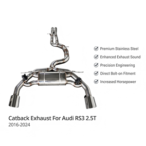 Vortex Sport Sound Tuning Stainless Steel <b>Exhaust</b> With Electronic Valve Fits Audi RS3 2.5T 2016-2024 Edition - Product Image 1