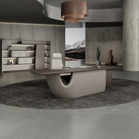 Bureau de direction de style italien KMJ, mobilier de bureau moderne de luxe, bureau en forme de L, table et chaise de bureau pour PDG